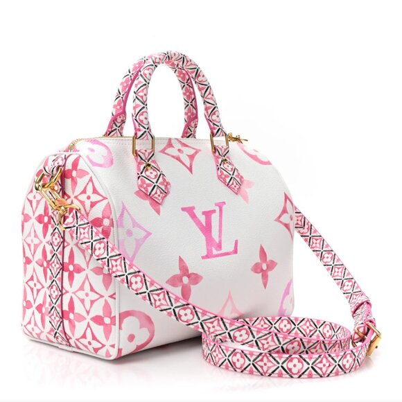 Louis Vuitton Monogram Giant By The Pool 2.0 Speedy Bandouliere 25 Rose Pink - Picture 2 of 5